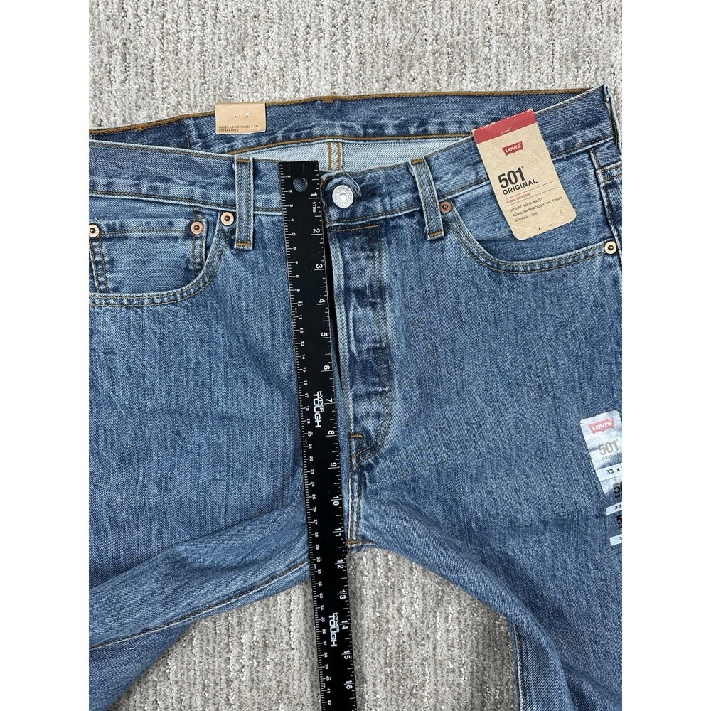 Levis 501 Original Jeans Mens 33x30 Medium Wash Straight Leg 100% Cotton NWT - Picture 11 of 12